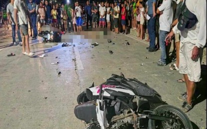 <p><strong>COLLISION</strong>. A couple and their 7-year-old son perished in a road accident in Sta. Catalina, Negros Oriental on Sunday (March 24, 2024) night after their motorcycle collided with a tricycle. The couple's two-year-old daughter survived. <em>(Photo courtesy of NegO Police Provincial Office)</em></p>
