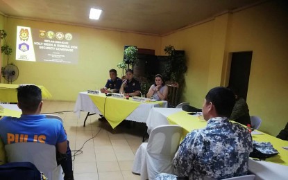 <p><strong>HOLY WEEK OBSERVANCE.</strong> The inter-agency committee on security forces meets Tuesday (March 26, 2024) to discuss their security plan for the Holy Week observance in Antique. Antique Provincial Police Office director Lea Rose Peña assured religious pilgrims and tourists of peaceful observance of the Holy Week in the province. (<em>PNA photo by Annabel Consuelo J. Petinglay)</em></p>