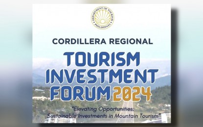<p><strong>TOURISM INVESTMENT FORUM</strong>. The Department of Tourism-Cordillera Administrative Region and stakeholders hold a two-day tourism investment forum that started at the Baguio Country Club on Tuesday (April 2, 2024). The event aims to further lift the region’s potential by boosting not just the culture, history, and identity but also the economy. <em>(Screenshot of the event poster)</em></p>