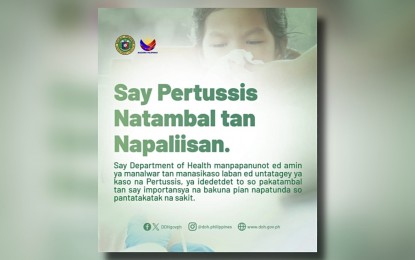 <p><strong>PERTUSSIS AWARENESS</strong>. An information, education, and communication material of the Department of Health-Center for Health Development Ilocos Region on pertussis. Pangasinan has already recorded three cases as of April 1, 2024, and the patients have already recovered. <em>(Photo courtesy courtesy of DOH-CHD-1)</em></p>