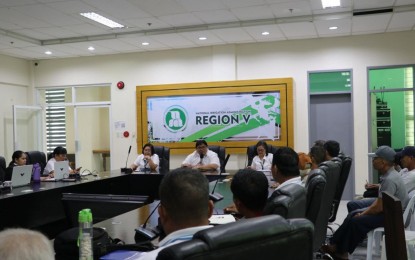 <p><strong>CONSULTATIVE MEETING</strong>. NIA-Bicol Manager, engineer Gaudencio De Vera (4th from left), meets with irrigators’ association (IA) leaders of Camarines Sur and Sorsogon on March 12, 2024, in preparation for the contract farming program implementation. More than 1,200 farmers belonging to 21 IAs will benefit from the program. <em>(Photo courtesy of NIA Bicol)</em></p>