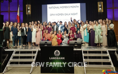 <p><strong>GALA NIGHT</strong>. Nearly 200 women overseas Filipino workers (OFWs) leaders and advocates pose with government and stakeholder leaders for a photo after the first OFW Women Gala Night at the Diosdado Macapagal Hall, Landbank Plaza, Manila on March 23, 2024. The women OFW leaders and advocates have been recognized for their untiring support for the cause and concerns of OFWs worldwide. <em>(Contributed photo)</em></p>