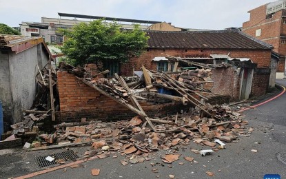 <p><strong>TRAGEDY</strong>. A damaged house in Yilan County, Taiwan after the 7.3-magnitude earthquake on Wednesday morning (April 3, 2024). There are already 10 fatalities as of April 4, according to updates from Xinhua news agency. <em>(China Times/Handout via Xinhua)</em></p>