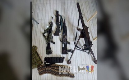 <p><strong>SEIZED GUNS.</strong> Some of the firearms that the Army and police forces recovered in Datu Odin Sinsuat, Maguindanao del Sur, on Saturday (April 6, 2024). The firearms are believed to be owned by private armed groups that have been harassing civilians in remote areas of the town<em>. (Photo courtesy of 6ID)</em></p>