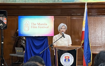 <p><strong>MANILA FILM FEST.</strong> Manila Mayor Honey Lacuna Pangan graces the launch of the Manila Film Festival 2024 at the City Hall on Monday (April 8, 2024). The festival will showcase short films by aspiring student directors from different universities in the country. <em>(PNA photo by Ferdinand Patinio)</em></p>