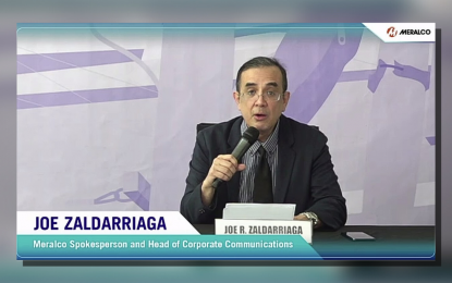 <p><strong>LOWER RATES</strong>. Meralco spokesperson and head of corporate communications Joe Zaldarriaga speaks in a hybrid press conference in Pasay City on Monday (April 8, 2024). Zaldarriaga announced lower power rates for April. <em>(Screenshot from ZOOM)</em></p>