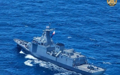 <p><strong>MARITIME COOPERATION.</strong> The missile frigate BRP Antonio Luna (FF-151) is one of the three Philippine Navy ships that participated in the April 7, 2024 multilateral maritime cooperative activity of the Philippines, the US, Japan, and Australia in the West Philippine Sea. The AFP on Wednesday (April 10, 2024) said the holding of future multilateral drills between Manila and its allies would depend on the approval of these nations’ respective governments.<em> (Photo courtesy of the AFP)</em></p>