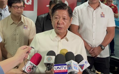 <p><strong>HORRIFIED</strong>. President Ferdinand R. Marcos Jr. takes questions from the media on Wednesday (April 10, 2024). The President said he was horrified by the reported "gentleman's agreement" between his predecessor, former President Rodrigo Duterte, and China on the West Philippine Sea. <em>(Darryl John Esguerra/PNA)</em></p>