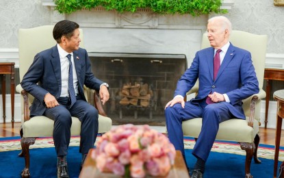 <p><strong>BILATERAL MEETING.</strong> President Ferdinand R. Marcos Jr. (left) engages in a bilateral meeting with US President Joe Biden at the White House in Washington DC on Friday (April 12, 2024, Manila time). The two leaders vowed to enhance the economic and security cooperation between Manila and Washington DC. <em>(Photo from the Presidential Communications Office)</em></p>