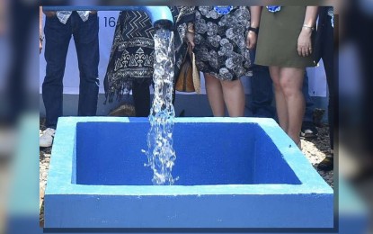 <p><strong>NEW WATER SOURCE</strong>. The operation of the Highland Hills Water Source Development Project of Bacolod City Water District-PrimeWater Infrastructure, Inc. aims to deliver up to 2 million liters of water per day (MLD) to residents of Barangays Granada and Vista Alegre. The blessing of the new water source was held on Tuesday (April 16, 2024) along with the groundbreaking for a pipelaying project that is expected to also supply another 2 MLD to residents of two more barangays. <em>(Photo courtesy of Bacolod City PIO)</em></p>