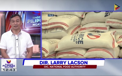 <p><strong>BETTER RICE QUALITY</strong>. National Food Authority (NFA) officer-in-charge Administrator Larry Lacson discloses plans to ensure improved quality of procured NFA rice at the Bagong Pilipinas Ngayon interview over PTV4 on Wednesday (April 17, 2024). He said calamity-affected recipients should have access to good quality rice through the national rice buffer stock. <em>(Screengrab from PTV4)</em></p>