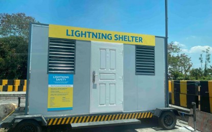 <p><strong>LIGHTNING SHELTER</strong>. A lightning shelter was installed by Cebu Pacific at the Ninoy Aquino International Airport Terminal 3 to better ensure the safety of ramp workers when lightning strikes are imminent. Cebu Pacific on Thursday (April 18, 2024) said two more lightning shelters will be installed at NAIA within the month. <em>(Photo courtesy of Cebu Pacific)</em></p>