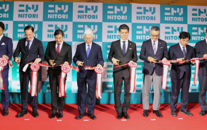 <p><strong>1ST PH STORE.</strong> Japan's largest furniture and home furnishing retail company Nitori opens its first store in the Philippines at Mitsukoshi BGC in Taguig City on Thursday (April 18, 2024). From left to right, Nomura Real Estate Development Corporation – Oversees Business Department Executive Officer Mr. Yusuke Hirano, Federal Land Inc. President and Chief Operating Officer Mr. Thomas Mirasol, Federal Land Inc. Chairman Mr. Alfred Ty, Trade Secretary Alfredo Pascual, Japan Ambassador to the Philippines Mr. Kazuya Endo, Mitsukoshi BGC General Manager Mr. Yoji Kawaguchi, Nitori Holdings Executive Vice President Mr. Masanori Takeda, Nitori holdings President Mr. Soichi Oda. <em>(Courtesy of DTI)</em></p>