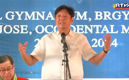 <p><strong>ADDRESSING DROUGHT</strong>. President Ferdinand R. Marcos Jr. visits San Jose, Occidental Mindoro to provide assistance to farmers and fisherfolks affected by the El Niño phenomenon on Tuesday (April 23, 2024). The President also presided over a situation briefing with Cabinet members and local officials. <em>(RTVM Screengrab)</em></p>