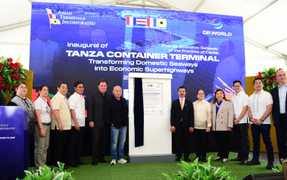 <p><strong>WORLD-CLASS TERMINAL</strong>. Officials join the inaugural ceremony of Tanza Container Terminal Inc. in Barangay Calibuyo in Tanza, Cavite on April 25, 2024. The PHP2-billion project is developed by Asian Terminal, Inc. (ATI) and Dubai-based logistics firm DP World.<em> (Courtesy of PEZA)</em></p>
<p> </p>
<p> </p>