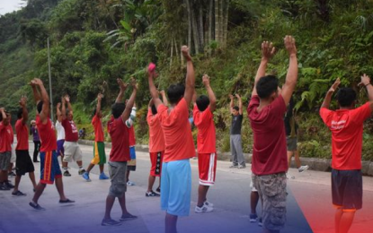 <p><strong>FITNESS THERAPY</strong>. A group of Recovering Persons Who Used Drugs (RPWUDs) undergo health and fitness therapy under the supervision of the Department of Social Welfare and Development (DSWD) in this undated photo. The DSWD on Thursday (April 25, 2024) said 3,390 RPWUDs have been reintegrated into their families and communities through its Yakap Bayan Program since 2021. <em>(DSWD photo)</em></p>