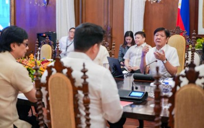 <p><strong>DISTURBING CRIME.</strong> President Ferdinand R. Marcos Jr. (right) convenes a sectoral meeting in Malacañang on Wednesday (April 24, 2024). Disturbed by the prevalence of the crime in the country, the President directed government agencies to ramp up efforts against online child sexual abuse. <em>(Bongbong Marcos’ Facebook)</em></p>