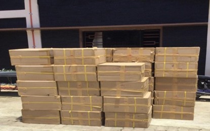 <p><strong>SMUGGLED CIGARETTES.</strong> The PHP2.9 million worth of smuggled cigarettes confiscated by police operatives in the Caraga Region in a series of operations conducted in Surigao del Sur and Agusan del Norte provinces on Wednesday (April 24, 2024). The two arrested suspects will face charges for violating Republic Act No. 8424 or the Tax Reform Act 1997.<em> (Photo courtesy of PRO-13)</em></p>