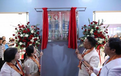 <p><strong>SPECIALTY CENTER</strong>. Iloilo City Lone District Rep. Julienne Baronda (second from left) and Senator Joseph Victor Ejercito (third from left) lead the unveiling of the dedication marker during the inauguration of the Western Visayas Medical Center Heart and Lung building in this city’s Mandurriao district on Friday (April 26, 2024). The center offers a comprehensive range of services for cardiovascular and pulmonary care. <em>(Contributed photo)</em></p>