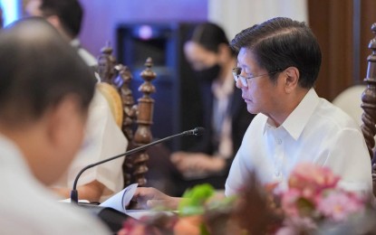 <p><strong>AI FOR BUSINESS</strong>. President Ferdinand R. Marcos Jr. convenes a sectoral meeting in Malacañang on Tuesday (April 30, 2024). The President, during the meeting, directed the Department of Trade and Industry to capacitate micro, small, and medium enterprises by exposing them to technological advancements like artificial intelligence and teaching them how to leverage them in their business operations. <em>(President Ferdinand "Bongbong" Marcos Facebook)</em></p>