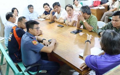 <p><strong>CLOUD SEEDING</strong>. Members of the Provincial Disaster Risk Reduction and Management Council discuss the viability of conducting cloud seeding in the town of Solsona, Ilocos Norte during a meeting at the Capitol building on April 29, 2024. At least 11 out of the town’s 22 villages are currently dealing with water crisis. <em>(Photo courtesy of Solsona LGU)</em></p>