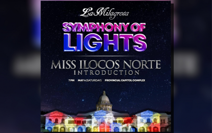 <p><strong>LIGHTS SHOW</strong>. The poster announcing this year’s Ilocos Norte symphony of lights installation. The lights show at the Ilocos Norte Capitol complex will be held from May 4-June 2, 2024, from 7-11 p.m. with a 30-minute interval. <em>(Image from Ilocos Norte Tourism)</em></p>