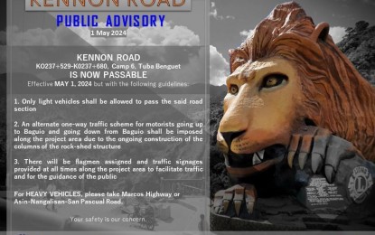 Kennon Road now open to light vehicles