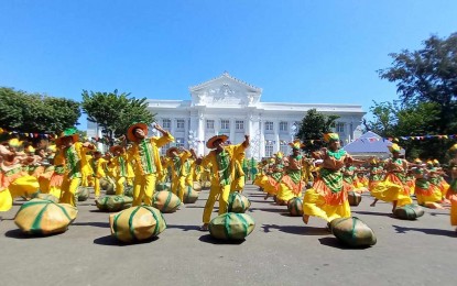 <p><strong>PISTAY DAYAT</strong>. Dancers from Umingan town showcase their dance moves featuring the Karabasa Festival during the festival street dance exhibition, which is part of the culminating activities of the Pistay Dayat on May 1, 2024 at the capitol grounds in Lingayen town, Pangasinan. The activity was joined in by eight contingents from the different towns and cities of Pangasinan. <em>(Photo courtesy of Liwayway Yparraguirre)</em></p>