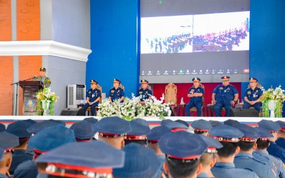 <p><strong>POLICE COMMUNITY RELATIONS. </strong>A total of 319 police officers of the Police Regional Office 6 (PRO6) who completed the rigorous training under the Revitalized Pulis sa Barangay (RPSB) program join the closing ceremony on Tuesday (April 30, 2024). PRO 6 spokesperson Lt. Col. Arnel Solis, in an interview on Thursday (May 2), said they are now preparing their areas of assignment. <em>(Photo courtesy of Regional Public Information Office)</em></p>