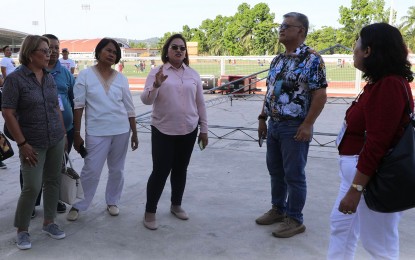 <p><strong>ALL SET.</strong> Agusan del Sur Governor Santiago Cane Jr. (2nd from right) leads regional officials of the Department of Education in inspecting the site of the Caraga Regional Athletic Games 2024 at the provincial capitol grounds in Prosperidad town on Thursday (May 2, 2024). The sports event, to be held from May 5 to 11, will be attended by more than 10,000 athletes, coaches, tournament officials, and guests from the region’s five provinces. <em>(Photo courtesy of Agusan del Sur PIO)</em></p>