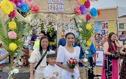 <p><strong>FILIPINO TRADITION</strong>. The Santacruzan's Reyna Elena together with her escort representing Constantine the Great, in Hawaii on May 4, 2024. Filipinos living in the Hawaiian island of O’ahu keep the tradition alive and get a feel of home with the annual event. <em>(PNA photo by Joyce Rocamora)</em></p>