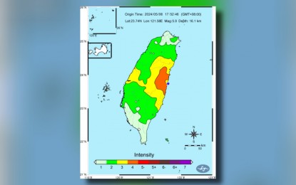 <p>Map of Taiwan (<em>Photo courtesy of Taiwan Central Weather Administration)</em></p>