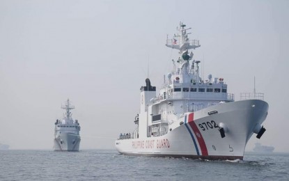 <p><strong>COAST GUARD SHIPS.</strong> The BRP Melchora Aquino (MRRV-9702) and BRP Malapascua (MRRV-4403) patrolling Philippine waters in this undated photo. The two Philippine Coast Guard will participate in the final leg of the Balikatan 2024 exercise between the United States and the Philippines in the vicinity waters of Laoag, Ilocos Norte on Wednesday (May 8, 2024). <em>(Photo courtesy of PCG)</em></p>