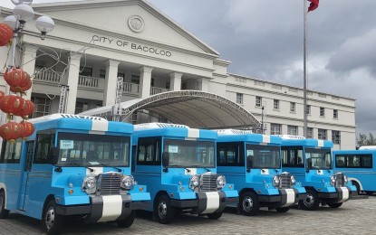<p><strong>GREEN ROUTES</strong>. Electric (e)-jeepneys will ply the “green routes” covering Barangay Vista Alegre and Barangay Cabug in Bacolod City from May 15 to 19. The e-jeeps will provide free rides during the trial run, the city government said in a statement on Friday (May 10, 2024). <em>(Photo courtesy of e-Future Motors PH)</em><em> </em></p>