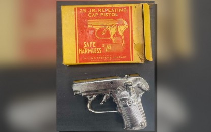 <p><strong>TOY GUN.</strong> A cap pistol was intercepted from a Taipei-bound passenger at Clark International Airport last May 8. Any replica gun that cause harm to passengers and aircraft are not allowed in Philippine airports. <em>(Photo courtesy of Office for Transportation Security)</em></p>