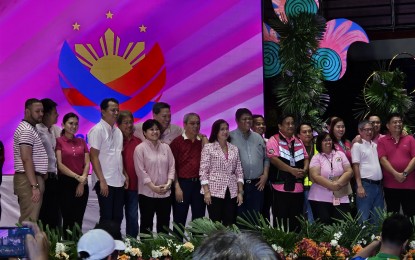 <p><strong>BAGONG PASAY FOR BAGONG PILIPINAS.</strong> Pasay City Mayor Emi Calixto-Rubiano (9th from left) leads local officials in launching the "Bagong Pilipinas - Kalinisan at Kaayusan sa Lungsod ng Pasay" at the Pasay City Astrodome on Friday (May 10, 2024). The city’s intensified clearing and cleanup drive aligns with the "Bagong Pilipinas" campaign of President Ferdinand R. Marcos Jr. <em>(PNA photo by Wilnard Bacelonia)</em></p>