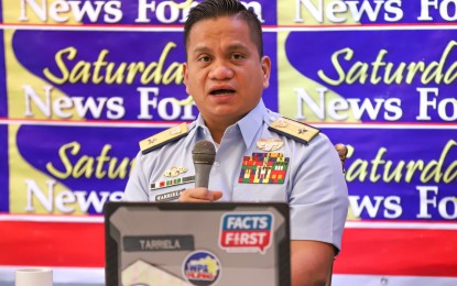 <p>National Task Force for the West Philippine Sea (NTF-WPS) spokesperson Philippine Coast Guard Commodore Jay Tarriela <em>(PNA photo by Robert Alfiler)</em></p>