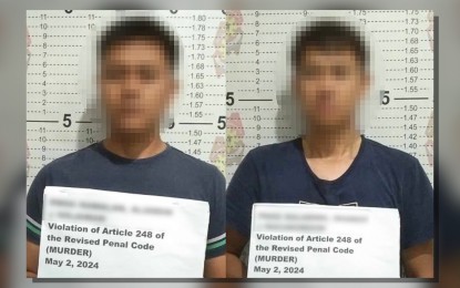 <p><strong>NOT OFF THE HOOK. </strong>The mugshots of the two police officers who are among the five suspects in the killing of  Capt. Rolando Moralde in Parang, Maguindanao del Norte. The PNP on Monday (May 13, 2024) said the Police Regional Office-Bangsamoro Autonomous Region (PRO-BAR) is studying the possibility of transferring the venue of the preliminary investigation on the murder charges against the suspects in Moralde's killing. <em>(Photo courtesy of PNP)</em></p>