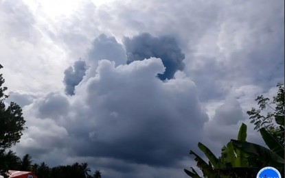 <p><strong>ERUPTION</strong>. A volcanic ash cloud of Mount Ibu in Halmahera Island, North Maluku, on Thursday (May 16, 2024). The Center for Volcanology and Geological Disaster Mitigation (PVMBG) recorded eruptive activity of volcanic ash soaring up to five kilometers above the peak of Mount Ibu Thursday morning.<em> (ANTARA/HO-PVMBG/rst)</em></p>