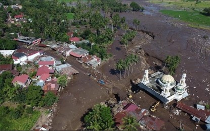 <p><strong>DISASTER.</strong> A portion of the area hit by cold lava and flooding in Indonesia's West Sumatra province on Wednesday (May 15, 2024). The government said a total of 58 died in the disaster while several others remained missing. <em>(Anadolu)</em></p>