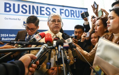 <p>Department of Foreign Affairs Secretary Enrique Manalo at the Indo-Pacific Business Forum at Shangri-La The Fort, Bonifacio Global City, Taguig on Tuesday (May 21, 2024)<em> (PNA photo by Joan Bondoc)<br /></em></p>