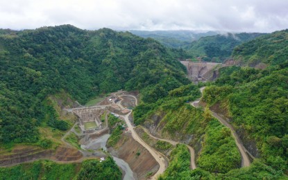 <p><strong>IRRIGATION PROJECT</strong>. A drone shot of the Jalaur River Multipurpose Project II (JRMP II) being constructed in Calinog, Iloilo in this undated photo. JRMP II Watershed Management Chief Steve Cordero on Tuesday (May 21, 2024) said the project is expected to become fully operational by the end of 2025. <em>(Photo courtesy of JRMP II)</em></p>