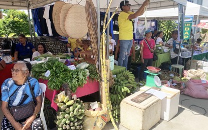 <p><strong>KADIWA SERVICES.</strong> The Department of Agriculture 13 (Caraga Region) leads a Kadiwa ng Pangulo Service Fair in General Luna, Siargao Island, Surigao del Norte on Wednesday (May 22, 2024). The activity aims to strengthen the agricultural production on the island to answer the increasing demand for food brought about by booming tourism activities.<em> (PNA photo by Alexander Lopez)</em></p>
