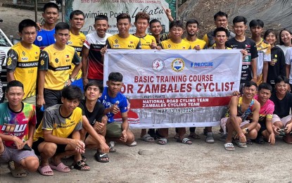 <p><strong>TRAINING CAMP.</strong> Members of the national road cycling team after completing a five-day training camp at the Balin Sambali in Iba and at Camp Kainomayan in Botolan from May 13 to 19, 2024. The team will compete in the Asian Cycling Confederation (ACC) Championships for Road scheduled to be held in Almaty, Kazakhstan from June 5 to 12. <em>(Contributed photo)</em></p>