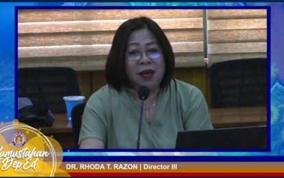 <p><strong>GRADUATION RITES POLICY</strong>. Department of Education-Ilocos assistant regional director Dr. Rhoda Razon explains graduation and moving-up policies during a forum on Wednesday (May 22, 2024) in San Fernando City, La Union. Razon reiterated the policies, including the no collection policy, for graduation or moving up ceremonies scheduled between May 29 to 31. <em>(Photo courtesy of DepEd-Ilocos Region)</em></p>