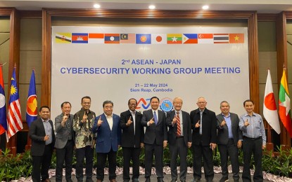 <p><strong>UNITED AGAINST CYBER THREATS</strong>. Officers and Board Members of the ASEAN-Japan Cybersecurity Community Alliance (AJCCA) attend the 2nd ASEAN-Japan Cybersecurity Working Group Meeting on Wednesday (May 22, 2024) in Siem Reap, Cambodia. The discussions focused on prospects for more cybersecurity partnerships and joint initiatives in the region with their government counterparts in ASEAN.<em> (Photo courtesy of Sam Jacoba)</em></p>