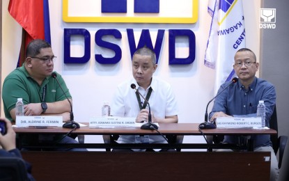 <p><strong>REGULARIZATION</strong>. Department of Social Welfare and Development Undersecretary for General Administration and Support Services Group Edward Justine R. Orden (center) shares the agency's regularization efforts and wellness initiatives for employees during the department’s Thursday Media Forum at the Central Office’s New Press Center in Quezon City on May 23, 2024. Among the initiatives are the re-opening of the gym, the renovation of the Central Office's canteen, and the upcoming coaching and review sessions for personnel who will take the Civil Service Examination. <em>(Photo from DSWD)</em></p>