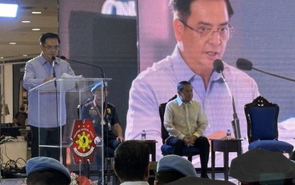 <p><strong>KEEPING THE PEACE.</strong> Department of Foreign Affairs Undersecretary Charles Jose delivers the message of DFA Secretary Enrique Manalo for the Commemoration of the 76th International Day of UN Peacekeepers in Mandaluyong City on Wednesday (May 29, 2024). The Philippines has reaffirmed its interest to boost its role in the United Nations peacekeeping efforts, ramping up its campaign for a non-permanent member seat at the UN Security Council. <em>(PNA photo by Joyce Rocamora)</em> </p>