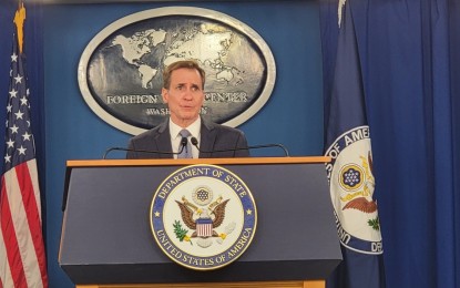 <p><strong>RISING TENSIONS</strong>. The United States National Security Communications Advisor John Kirby speaks during a press briefing at the Foreign Press Center in Washington, D.C. on June 3, 2024. He said the US is watching growing tensions in the Korean Peninsula with great concern to ensure that America is best-postured to support South Korea.<em> (Photo by Yonhap)</em></p>