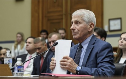 <p><strong>NO COVER-UP</strong>. Anthony Fauci, former director of the National Institute of Allergy and Infectious Diseases, testifies during the House Oversight and Accountability Subcommittee on Coronavirus Pandemic hearing at the United States Capitol in Washington D.C., on June 3, 2024. He denied that he attempted to cover up the virus' origins under grilling from Republican lawmakers.<em> (Photo by Anadolu)</em></p>
<p> </p>